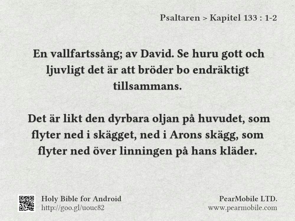 Psaltaren, Kapitel 133:1-2